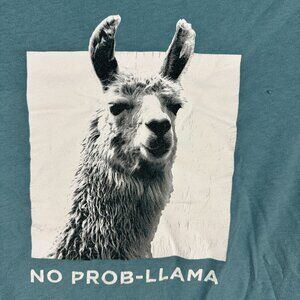 Old Navy Soft Washed Graphic Tee No Prob Llama Print Mens XXL Blue